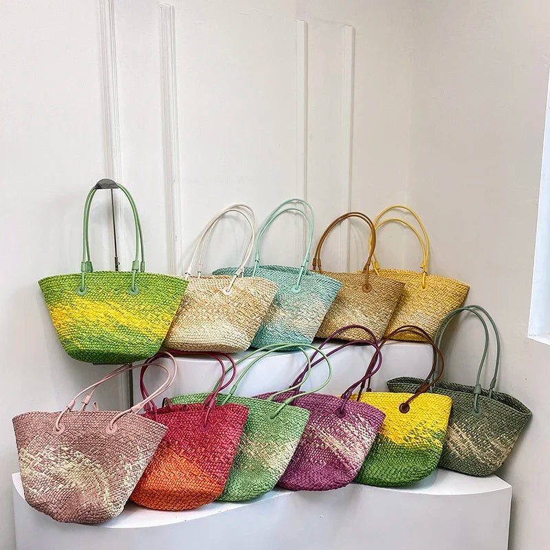 SOERA Camille French Straw Tote Bag - Handbags -  Green