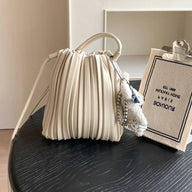 Bianca geplooide mini crossbodytas