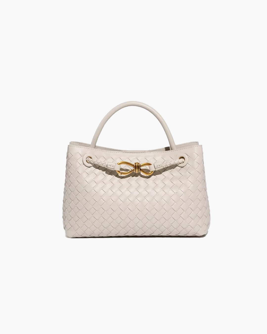 SOERA Lucia Vegan Leather Woven Bag Small - Handbags -  Creme Regular