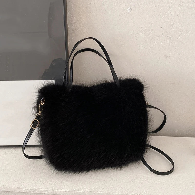 SOERA Maricar Faux Fur Crossbody Bag - Handbags - 3256807618181182-;tL1765284569912140314 Black