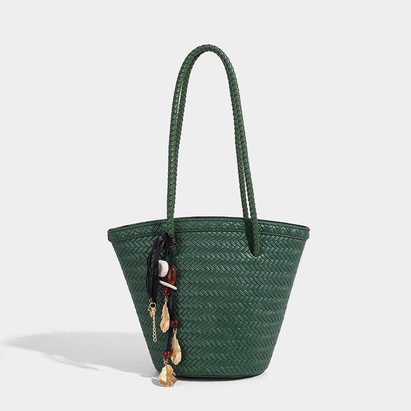SOERA Meryl Woven Bucket Handbag with Pouch - Handbags - 1005009214177960-;OZ1775031590860362256 Coffee