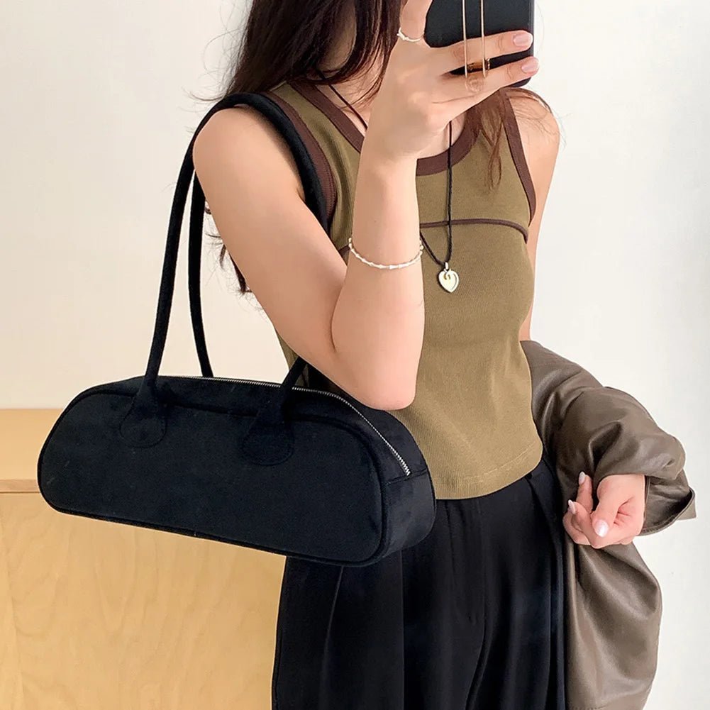 SOERA Pauleen Baguette Suede Bag - Handbags - 3256808620401282-;Ge1763048697264528173 Brown