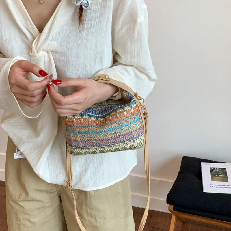 SOERA Raphaela Woven Raffia Sling Bag - Handbags - 1005009607229453-;Gh1774869390937497644 Khaki