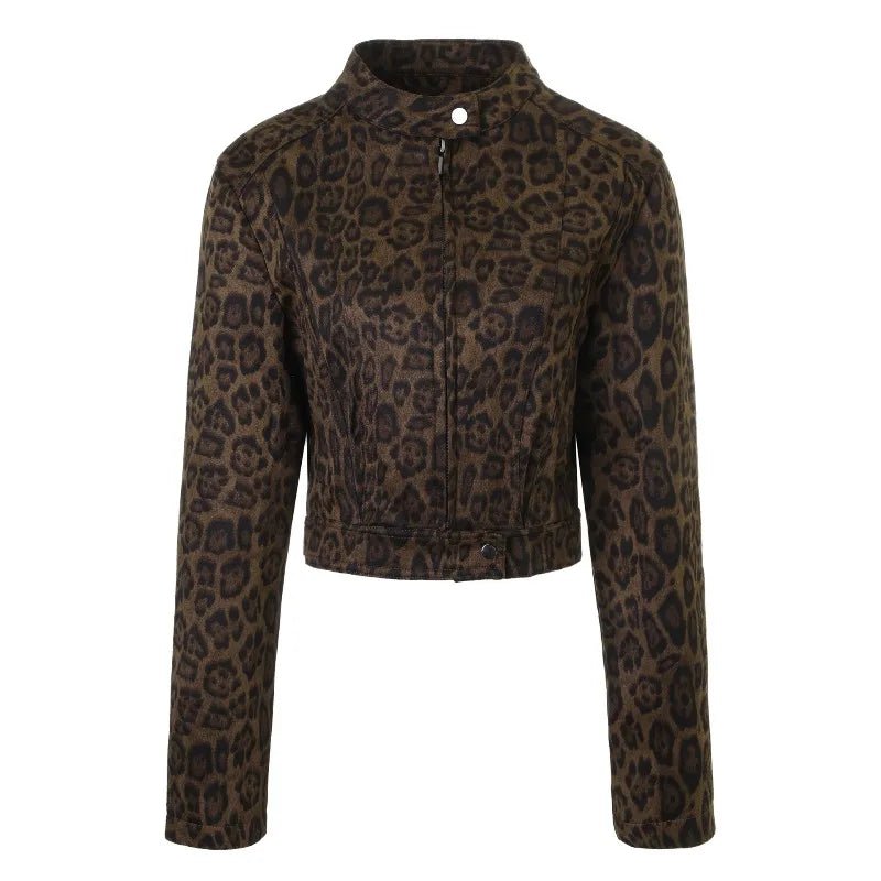 SOERA Coral Leopard Print Cropped Jacket - Jacket - SOERA-489795-DEF-OS-90531 XS