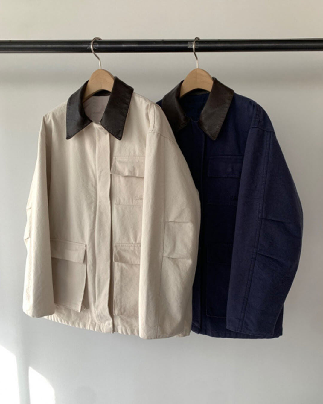 SOERA Lena Contrast Collar Utility Jacket - Jacket - SOERA-222211-S-WHITE-99491 Beige S