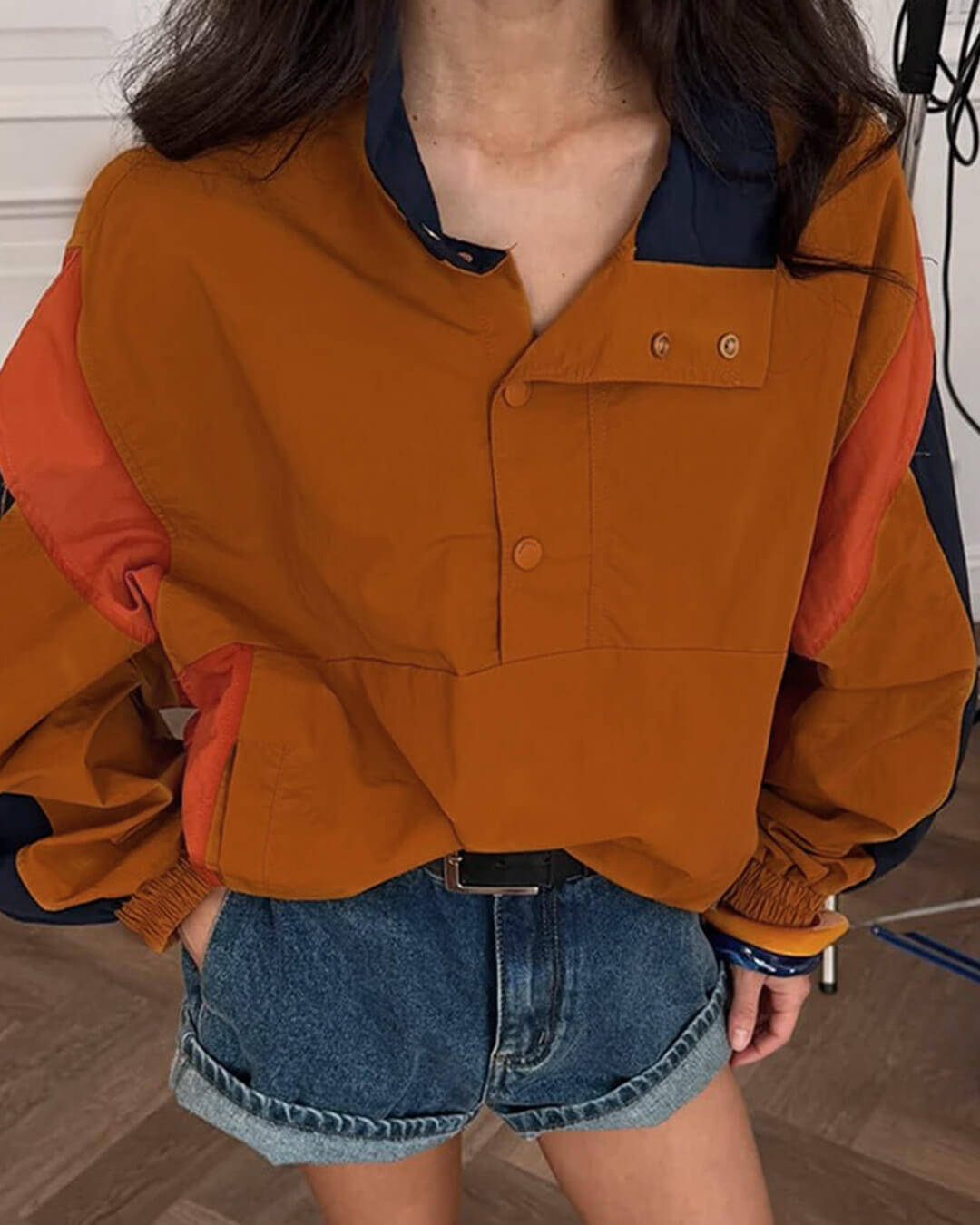 SOERA Nerea Oversized Colorblock Cropped Jacket - Jacket - SOERA-939395-DEF-OS-54949 Orange L