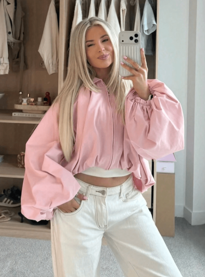 SOERA Sandra Cropped Balloon Sleeve Jacket - Jacket - SOERA-133763-PIN-L-09795 Pink L