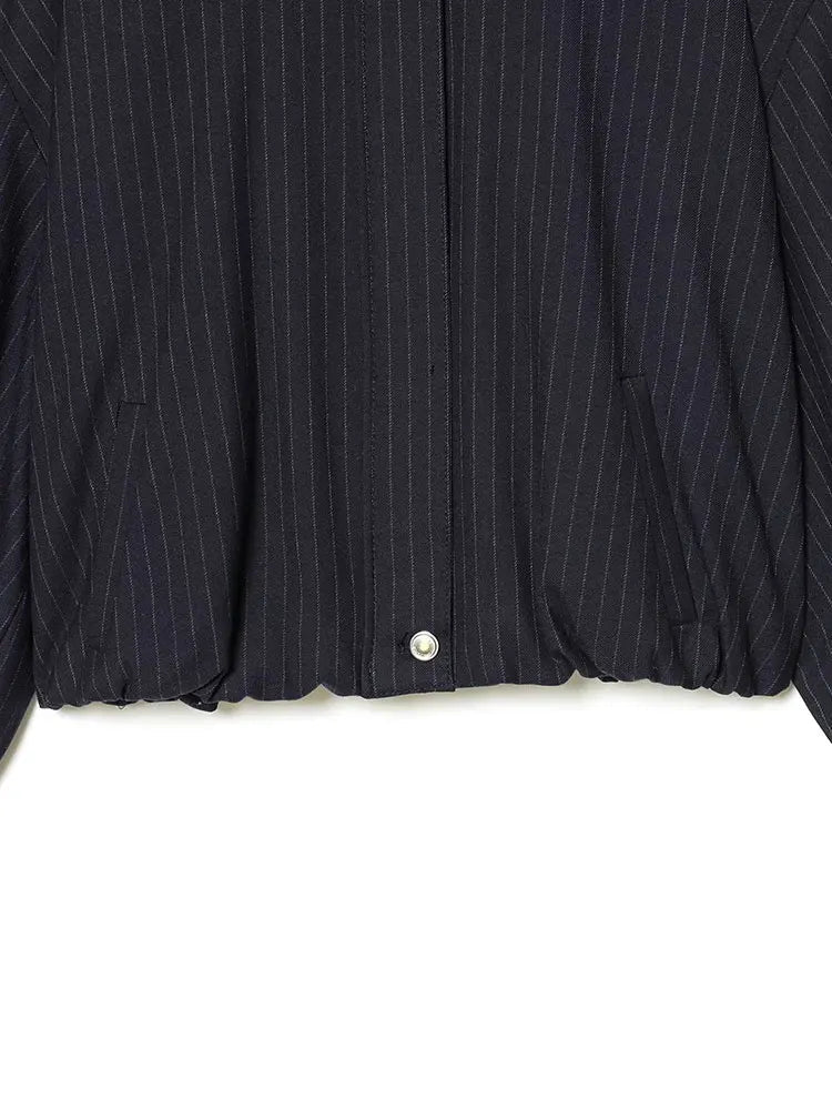 SOERA Saskia Striped Stand Collar Jacket - Jacket -  Blue XS