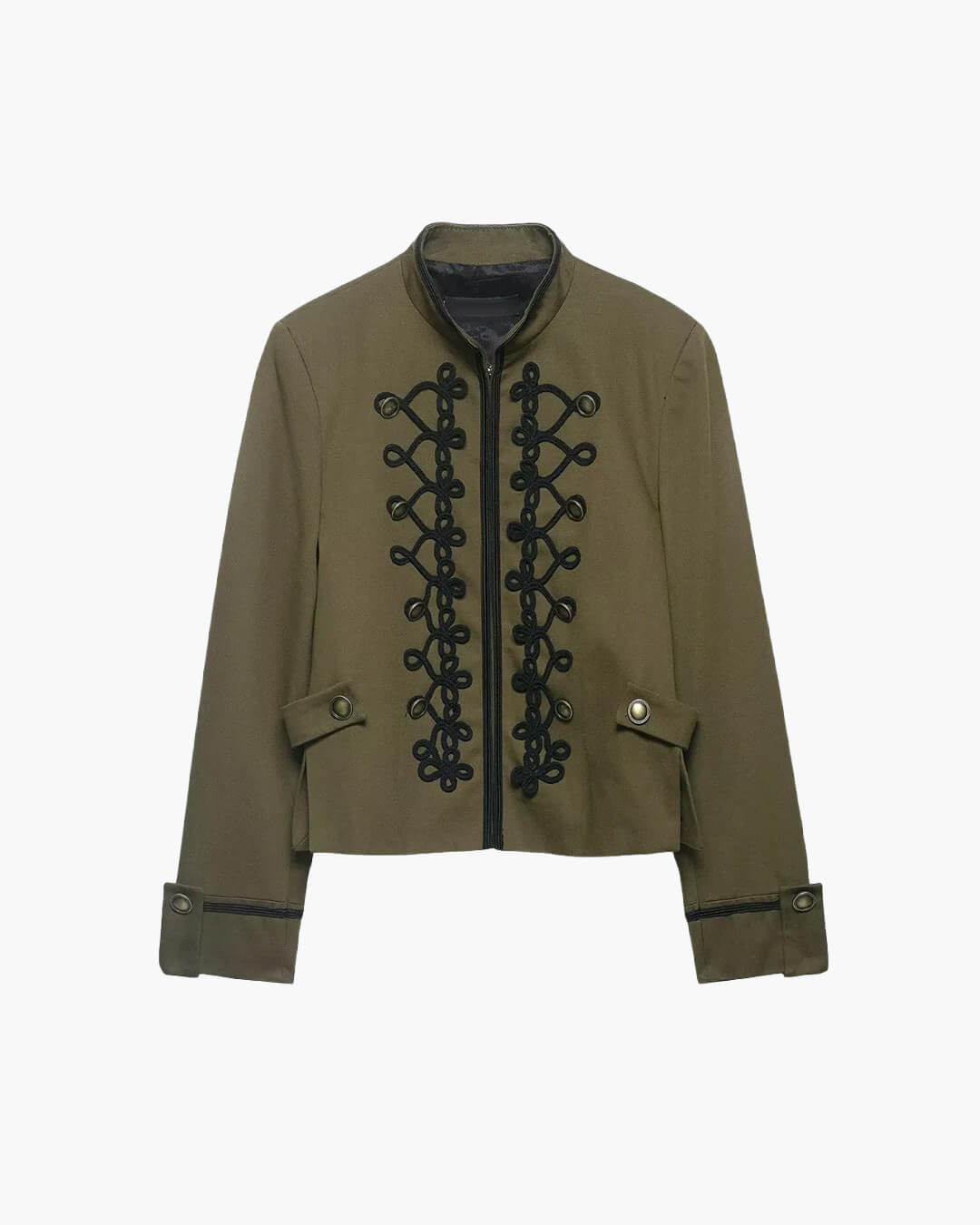 SOERA Becky Rope Knot Buckle Napoleon Jacket - Jackets - 1005011815872576-;uN1775826847912432275 Army Green XS