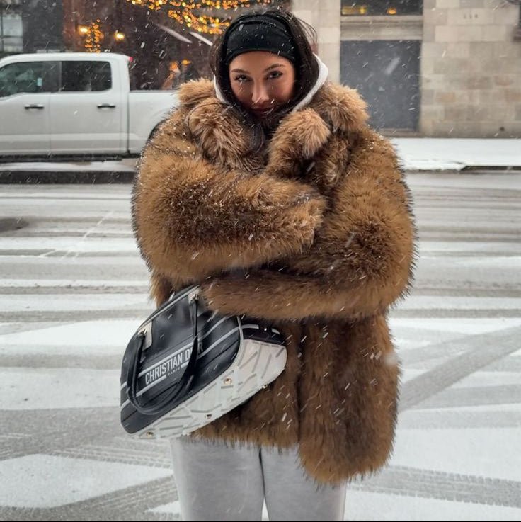 SOERA Carissa Faux Fur Coat - Jackets - 3256810153581963-;Ng1766488748817797298 Brown S