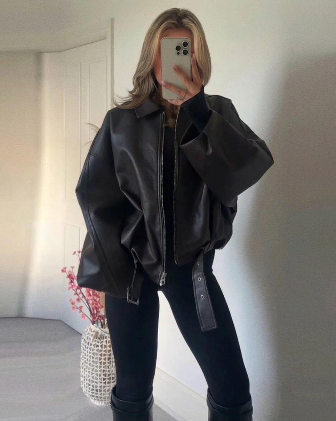 SOERA Caroline Vegan Leather Jacket - Jackets - Pr1760504685429958581 Black L