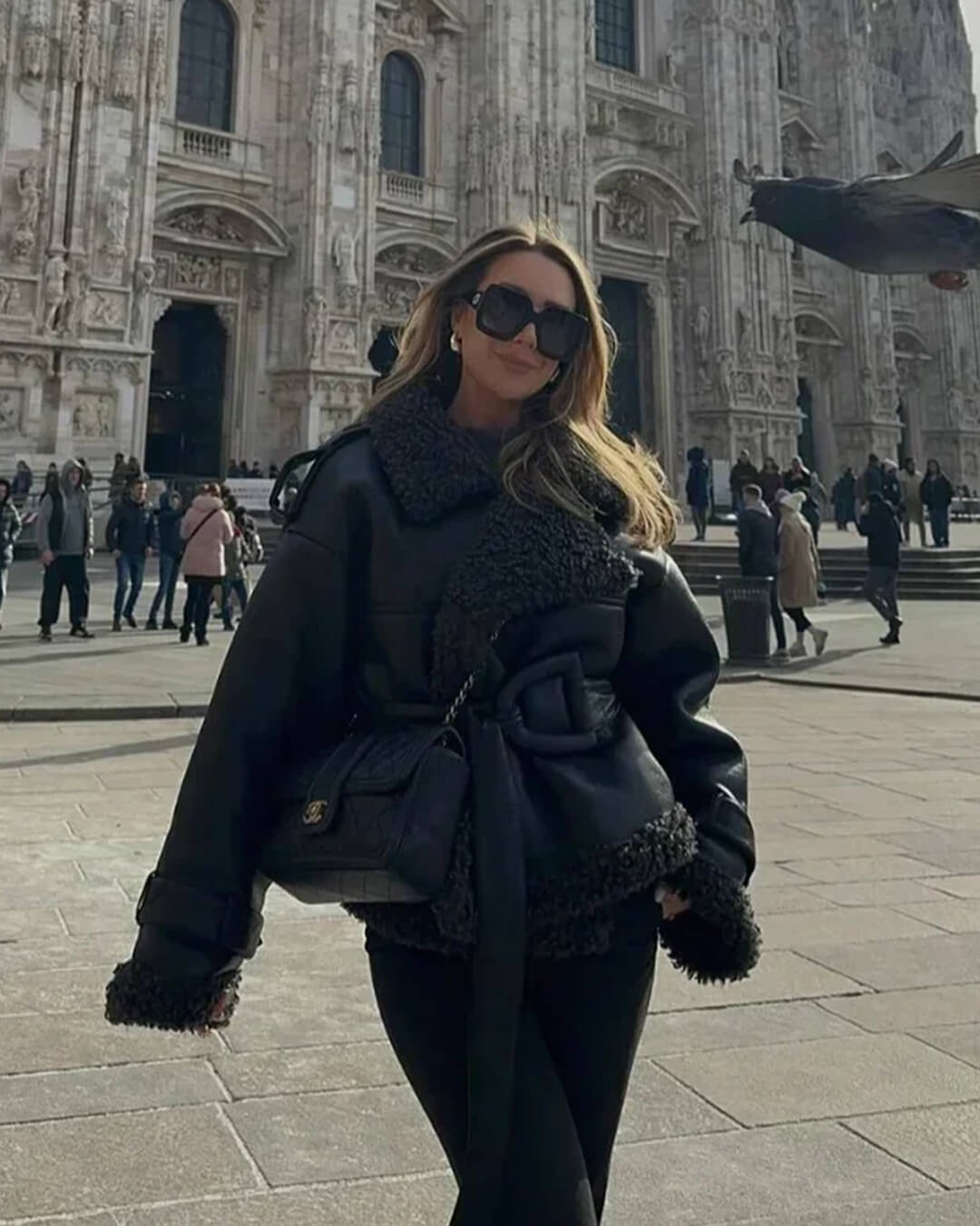 SOERA Cora Short Belted Faux Leather Jacket - Jackets - 3256808035558765-;jQ1765388039764647140 Black M