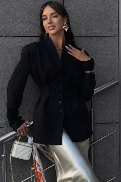 Daniela Cinched Collarless Blazer - Women