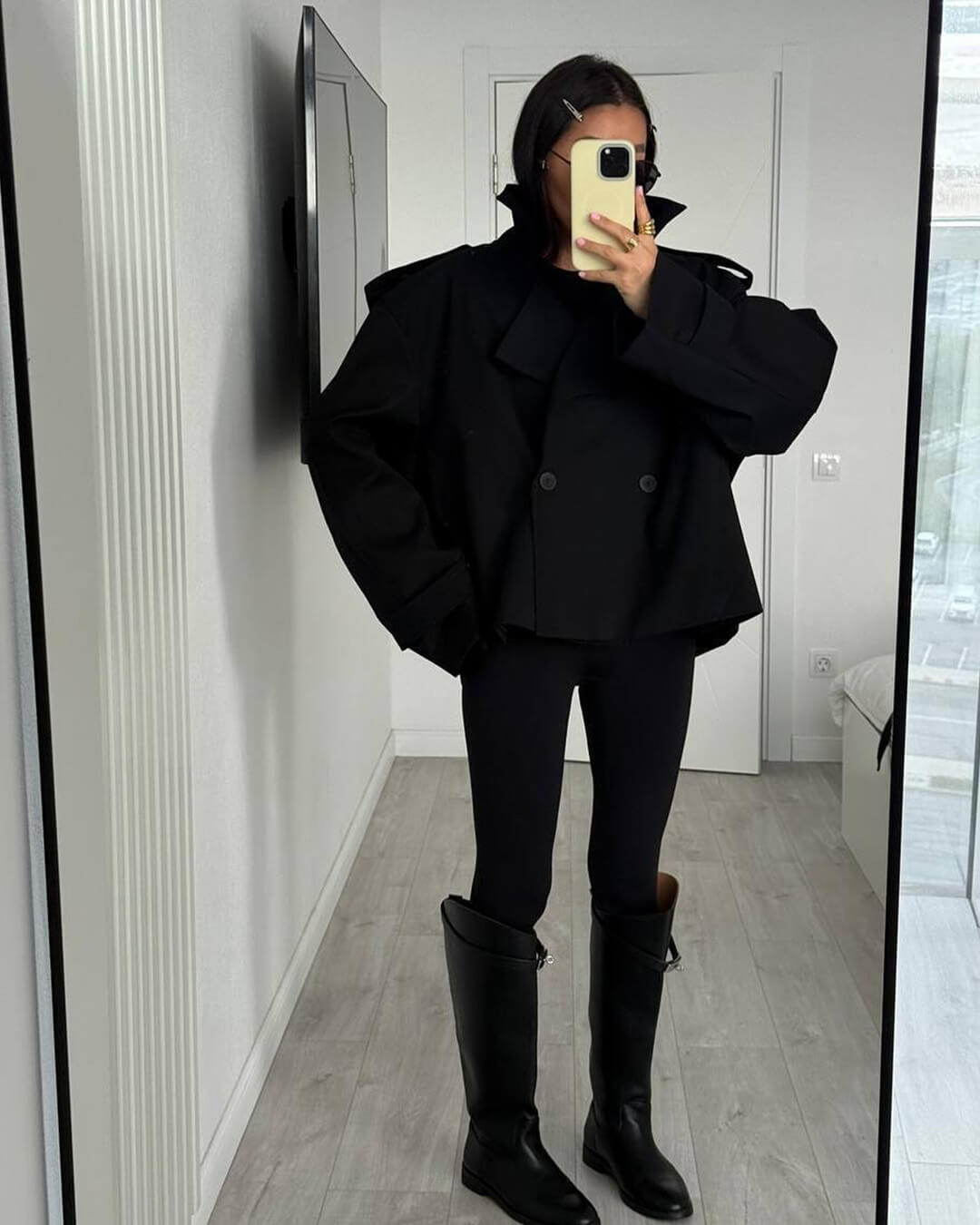 SOERA Dorothy Lace Up Short Trench Coat - Jackets - 1005011800038387-;EO1774869391306458439 Black L