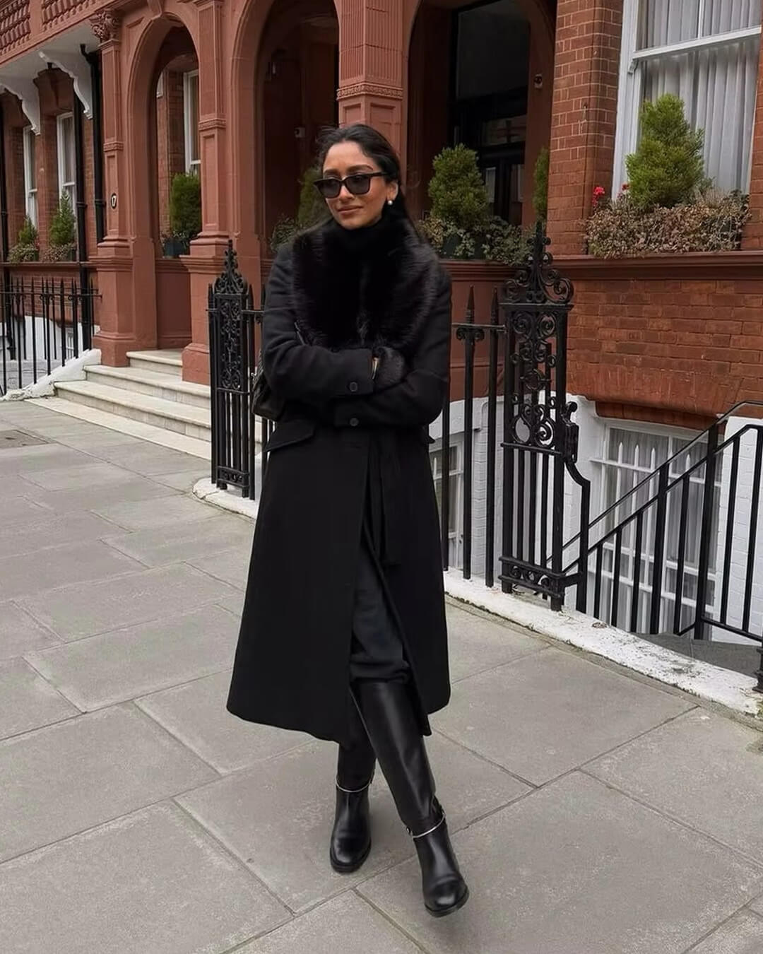 SOERA Flora Faux Fur Collar Maxi Coat - Jackets - 1005008156822535-;Ya1764102180811041618 Black M