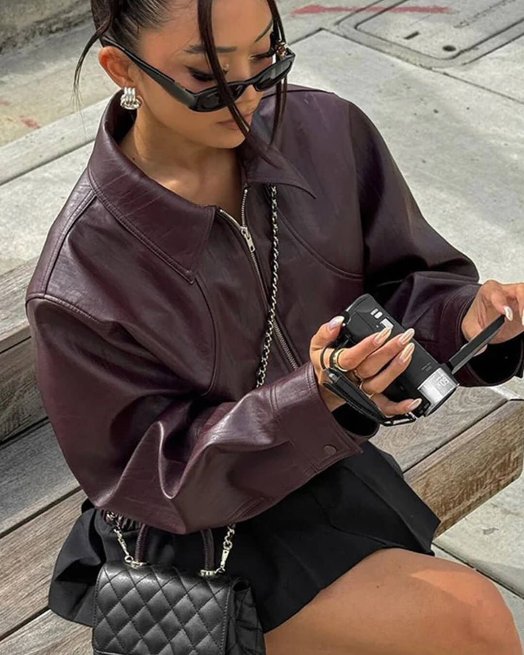 SOERA Harper Faux Leather Bomber Jacket - Jackets - gq1774532669739985266 S