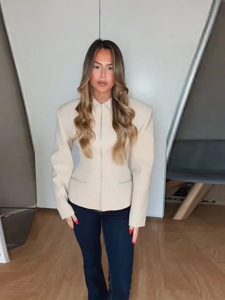 SOERA Hazeline Zip - Up Cinched Waist Jacket - Jackets - 1005011620894853-;mz1770721238647575665 Beige XS