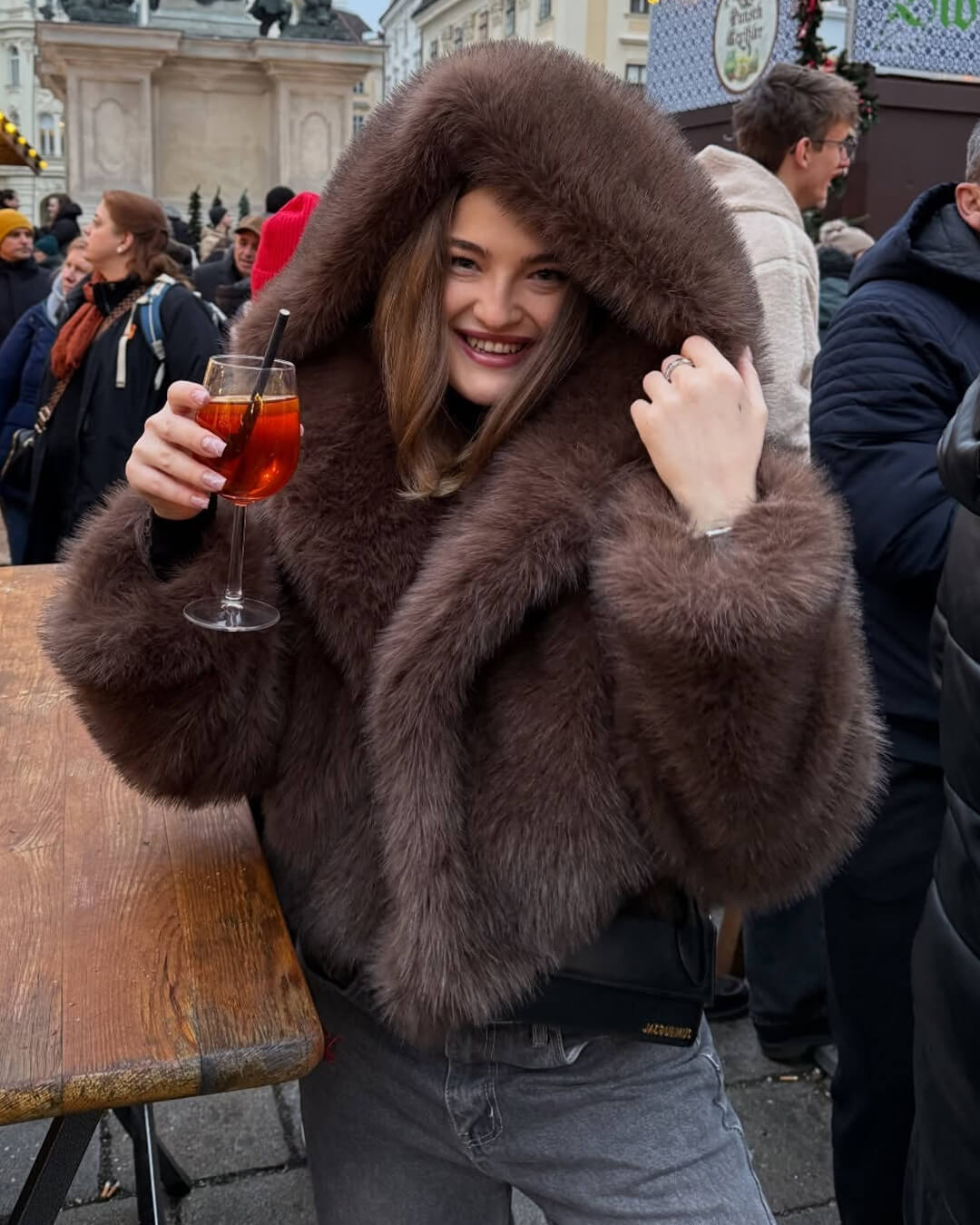 SOERA Ivy Faux Fur Hooded Short Coat - Jackets - 3256810159309756-;yl1766488745926486248 XL