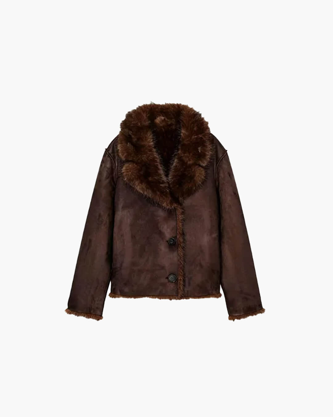 SOERA Jenny Reversible Faux Fur Leather Jacket - Jackets - 3256809615252454-;TQ1764003585261457870 Dark Brown XS