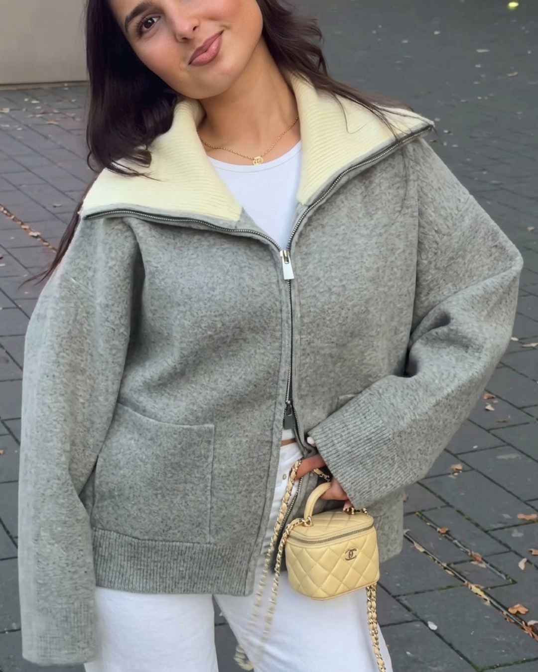 SOERA Katie Contrast Trim Full Zip Jacket - Jackets - SOERA-348803-GRE-S-16099 Grey S