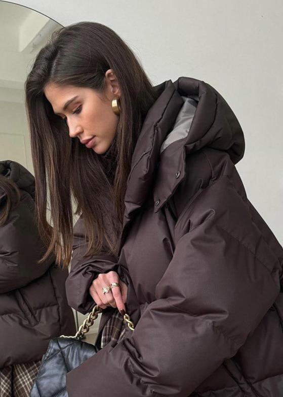 SOERA Leila Detachable Hood Puffer Jacket - Jackets - CB1761123527990210346 Dark Brown M