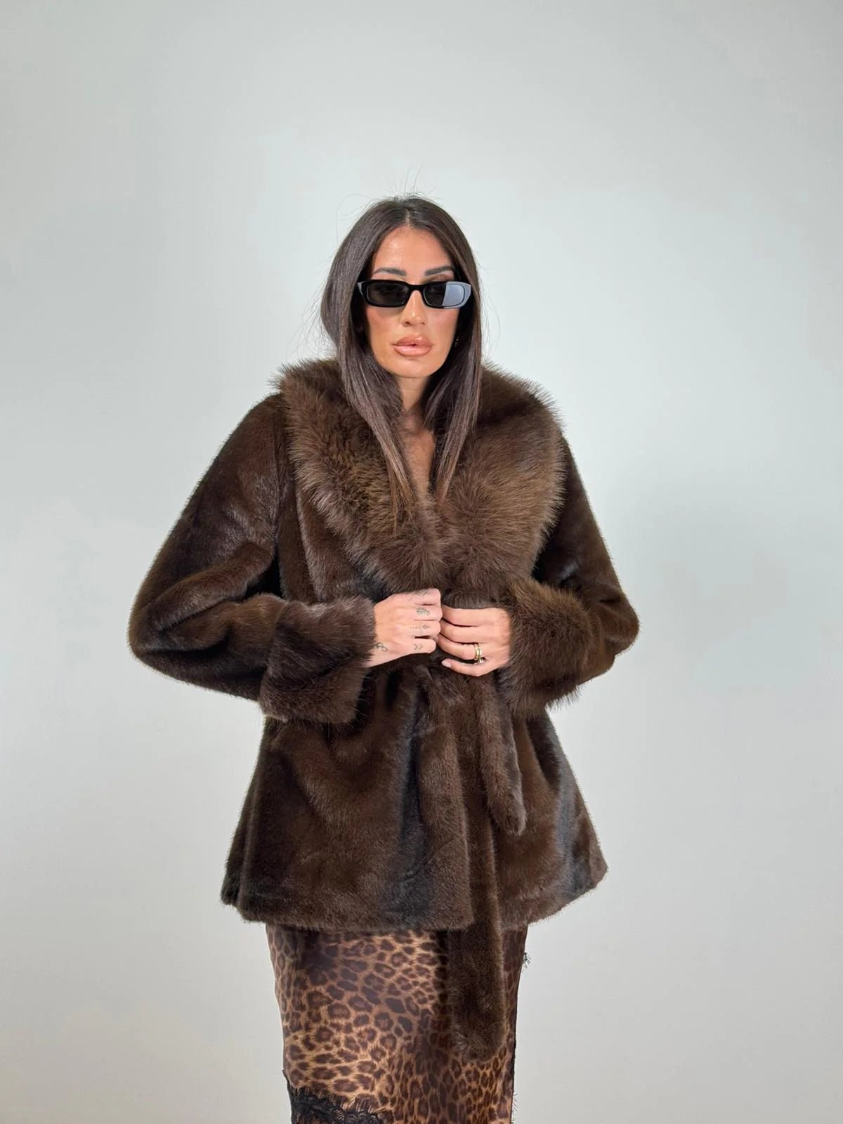 SOERA Louise Faux Fur Coat - Jackets -  L Coffee