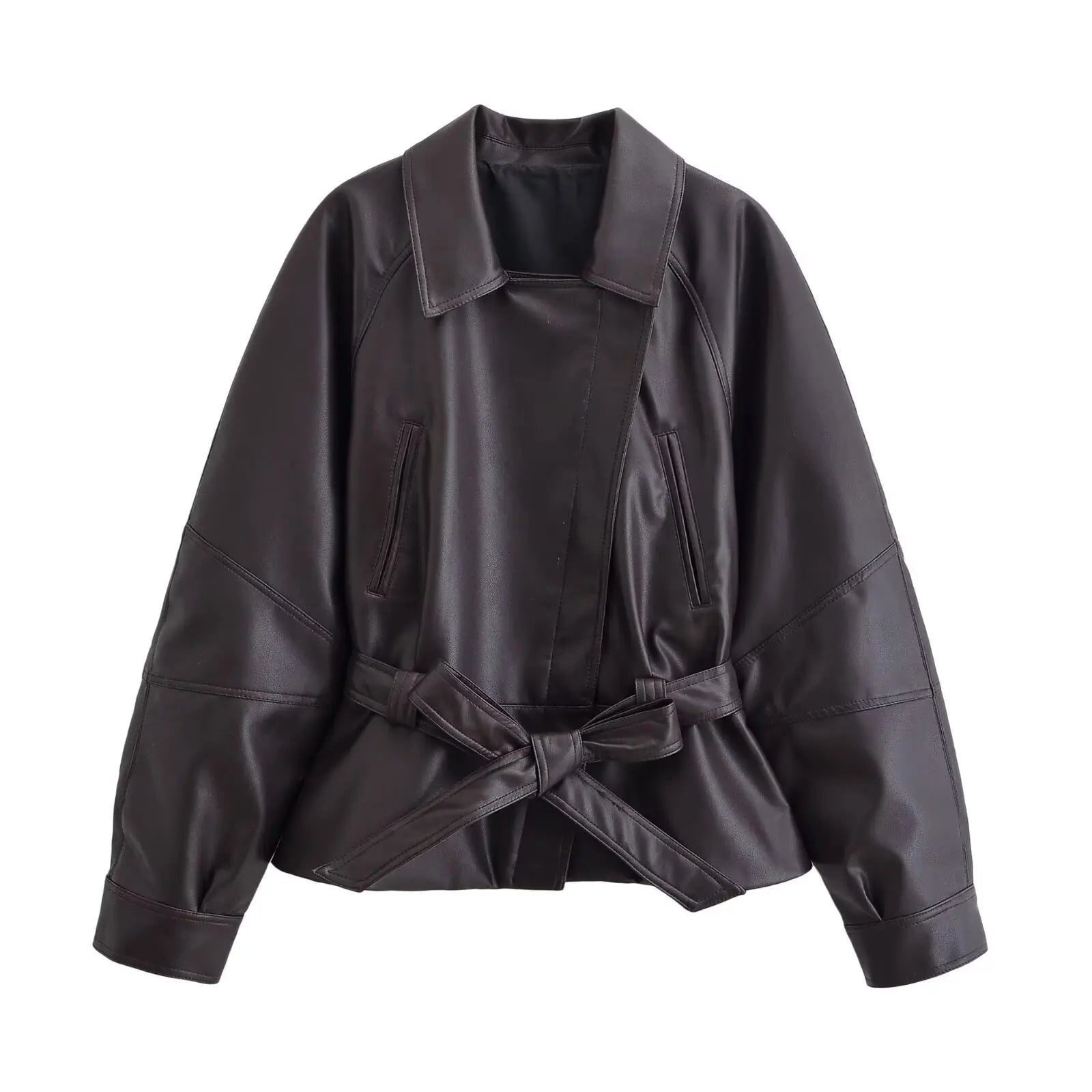 SOERA Maggie Faux Leather Motorcycle Jacket - Jackets - 1005010376469272-;Ed1775244633481497797 Brown XS