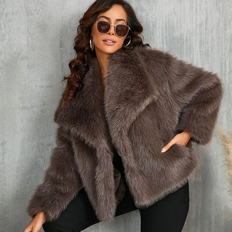 SOERA Mandy Faux Fur Jacket - Jackets - bz1761641699274869117 Brown XS