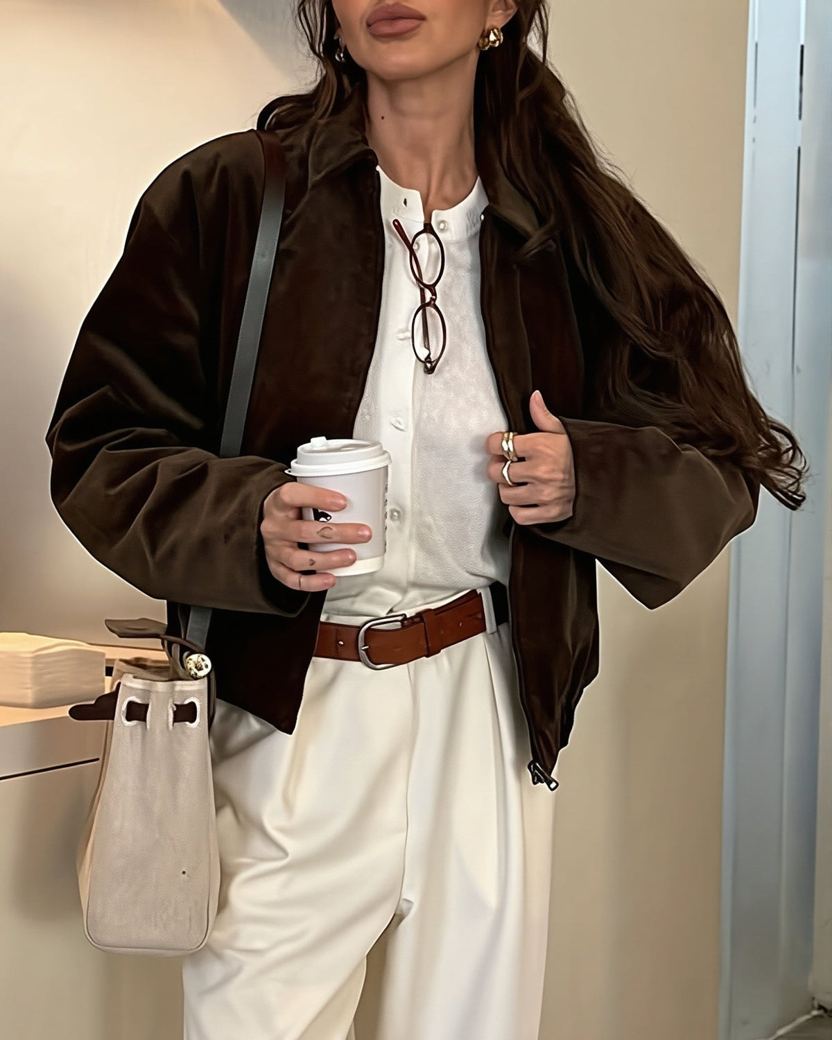 SOERA Nicole Corduroy Bomber Jacket - Jackets - SOERA-181059-COF-XL-22531 Coffee Brown XL
