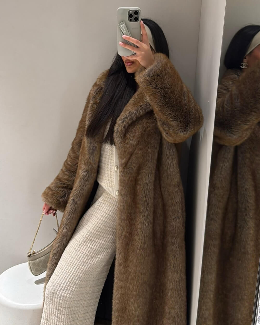 SOERA Paloma Faux Fur Long Coat - Jackets - 3256810289297476-;NK1766554850742732501 L Brown