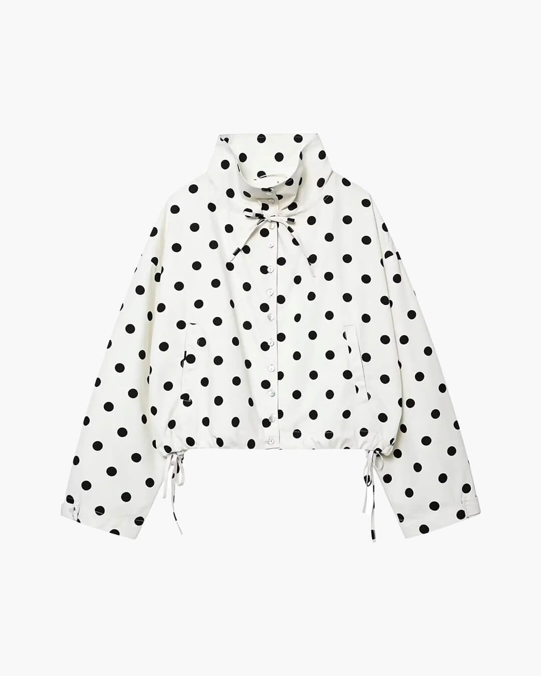 SOERA Patricia Polka Dot High Collar Jacket - Jackets - 1005011708027771-;jf1775744331807349868 White XS