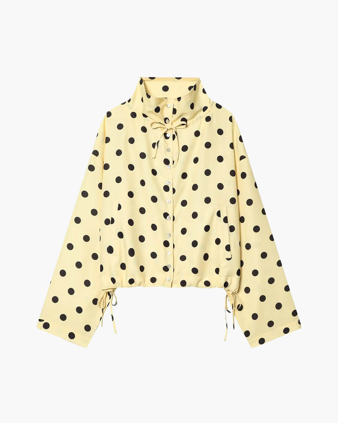 SOERA Patricia Polka Dot High Collar Jacket - Jackets - 1005011708027771-;SV1775744331806933058 Yellow XS