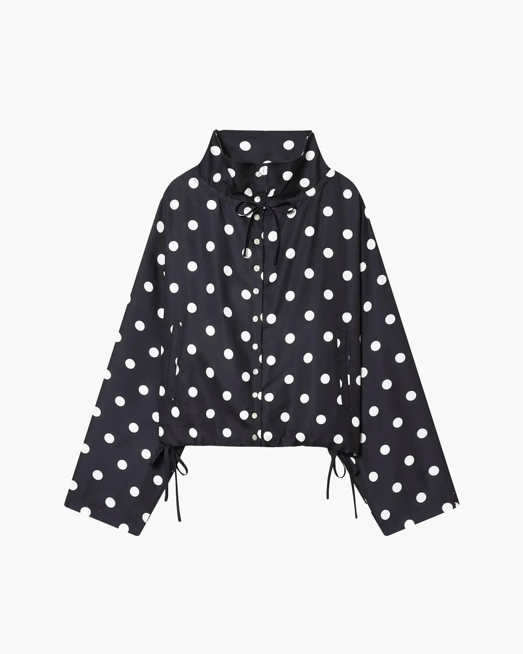 SOERA Patricia Polka Dot High Collar Jacket - Jackets - 1005011708027771-;ym1775744331807792237 Black XS