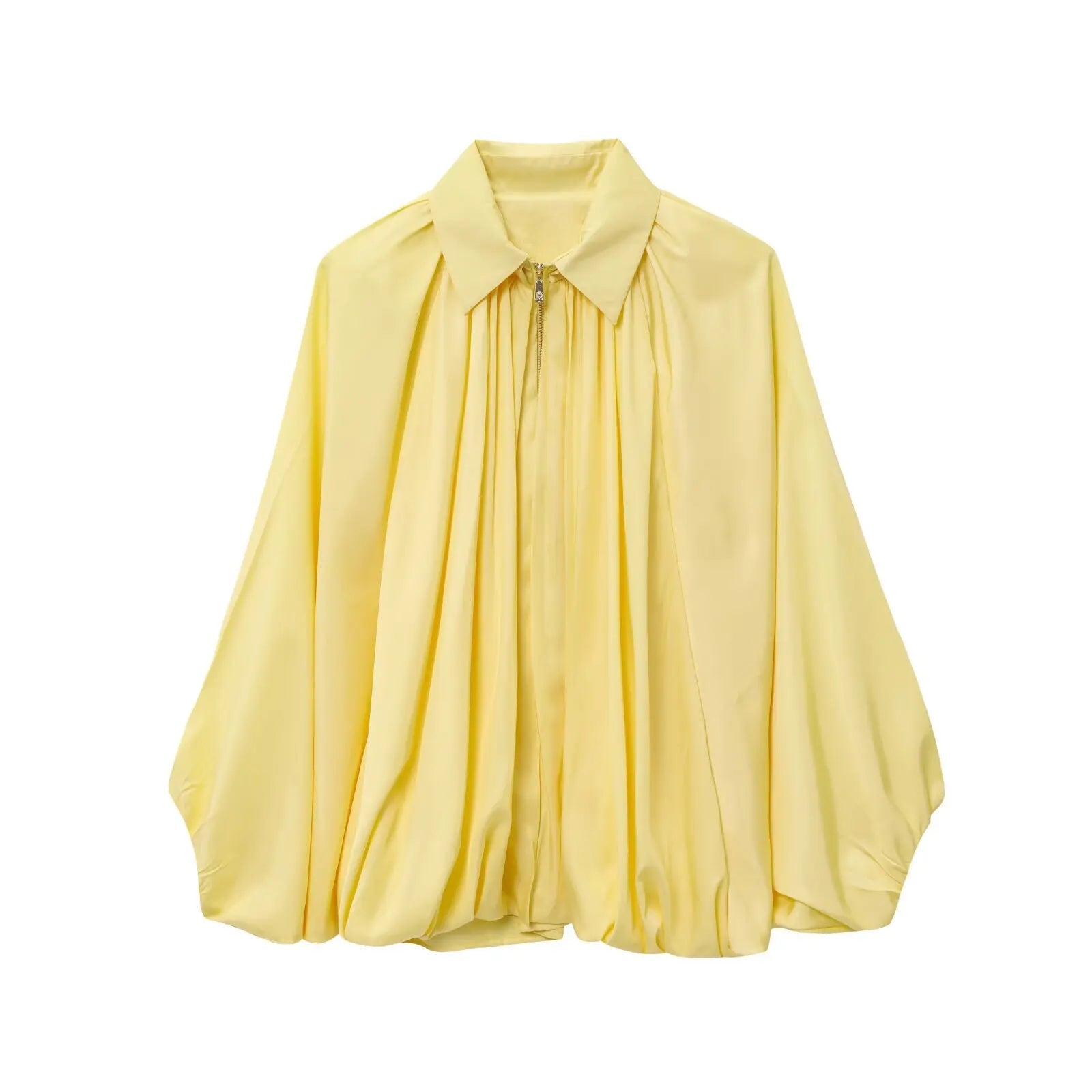 SOERA Ritchel Zip Up Pleated Jacket - Jackets - 1005010607183835-;Mx1774012030728078292 Yellow S