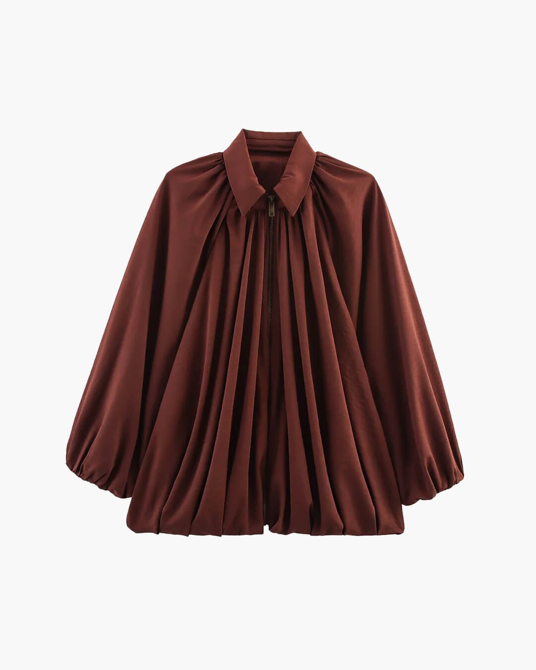 SOERA Ritchel Zip Up Pleated Jacket - Jackets - 1005010607183835-;Pe1774012030726932080 Burgundy XS