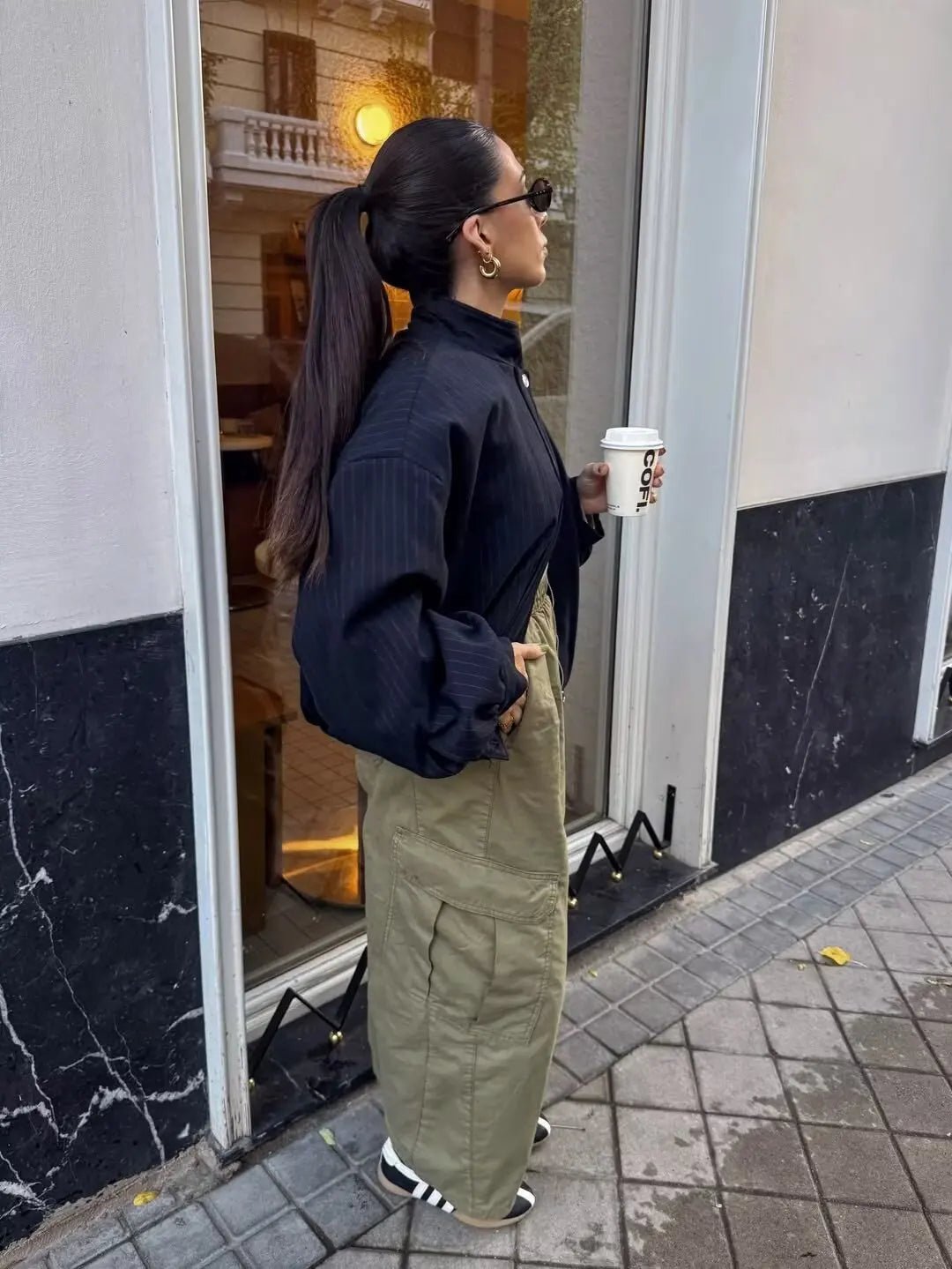 SOERA Selena Striped Stand Collar Jacket - Jackets - 1005010582296121-;iG1775031590525145745 M