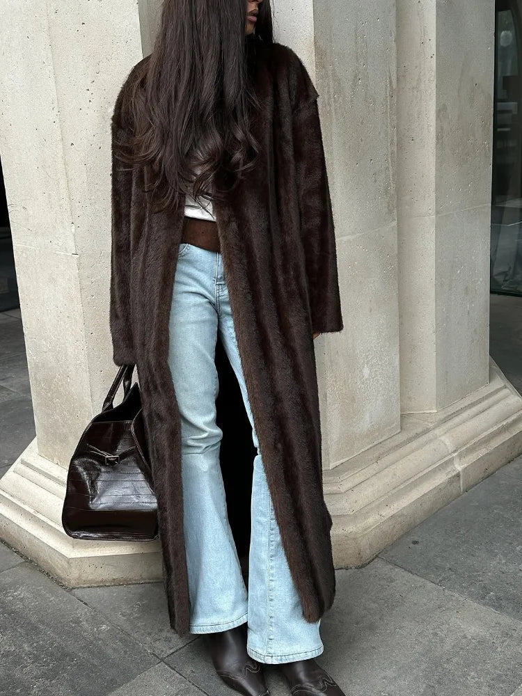 SOERA Suzy Faux Fur Maxi Coat with Belt - Jackets - 1005010168791080-;uj1767604098232103072 L