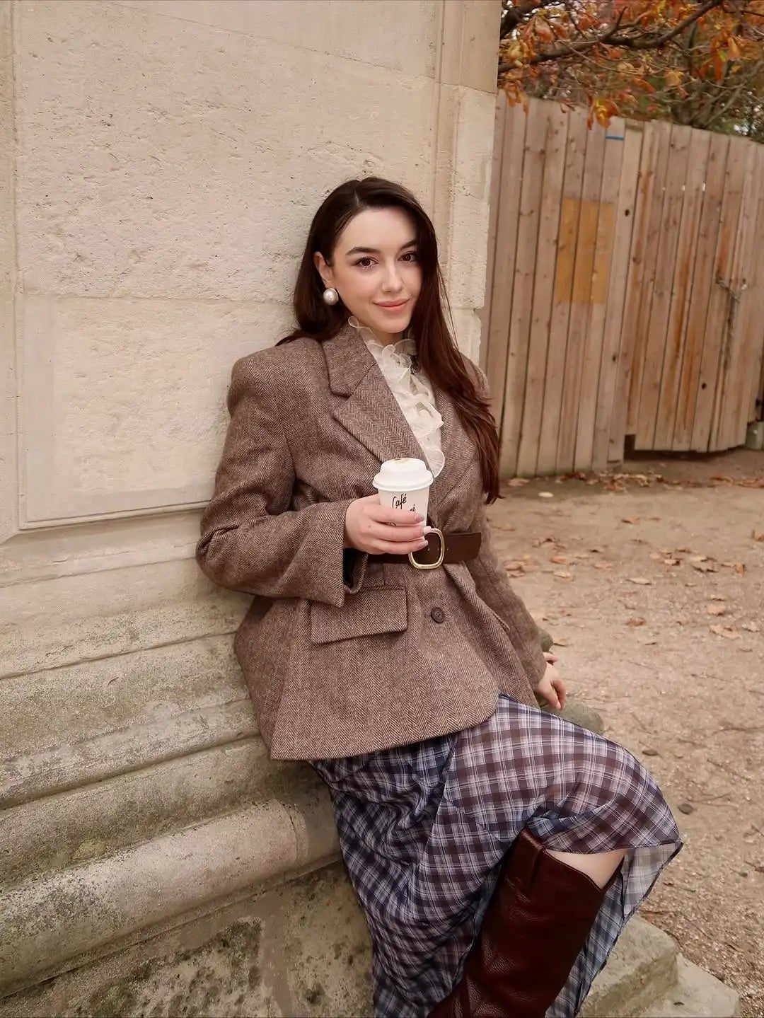 SOERA Yalina Herringbone Blazer with Belt - Jackets - 1005010788684149-;WS1773374039125018319 S