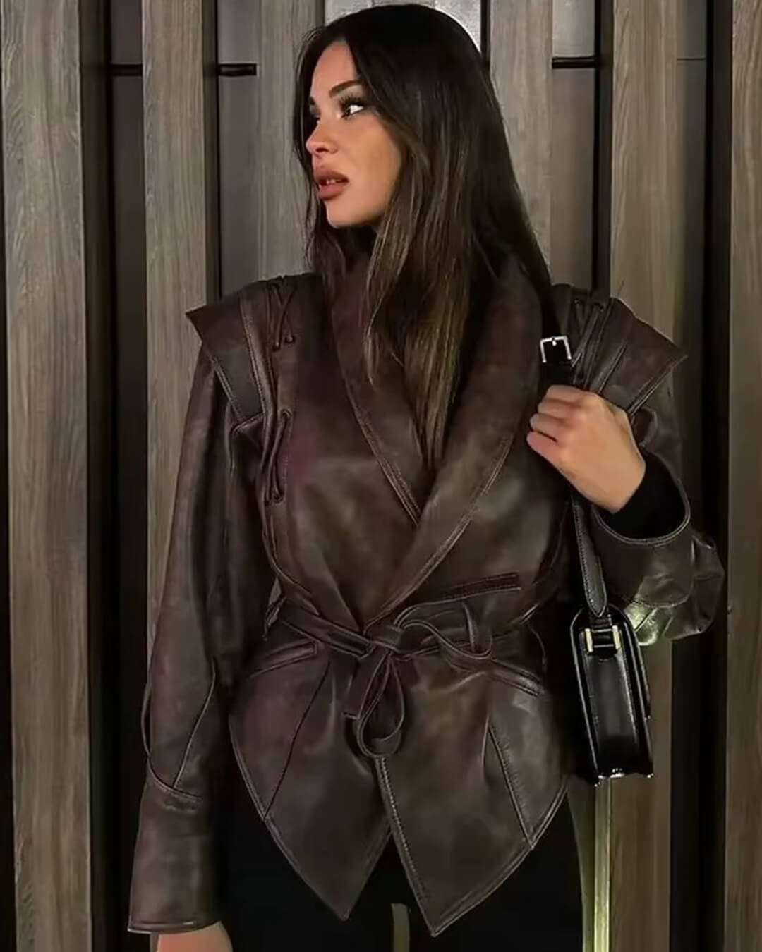 SOERA Zyra Biker Leather Jacket - Jackets -  Brown L