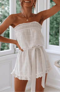 Beatrice Jumpsuit im Bandeau-Stil mit Gürtel