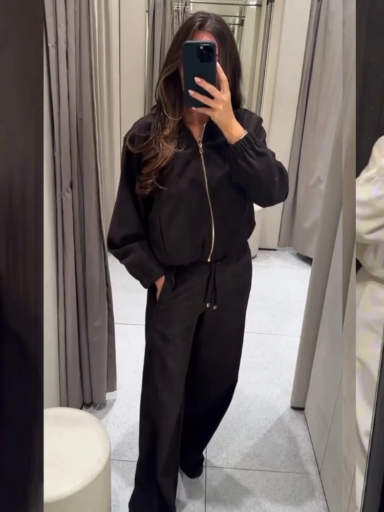 SOERA Amirah Hooded Tracksuit Set - Matching Sets -  Coffee Set