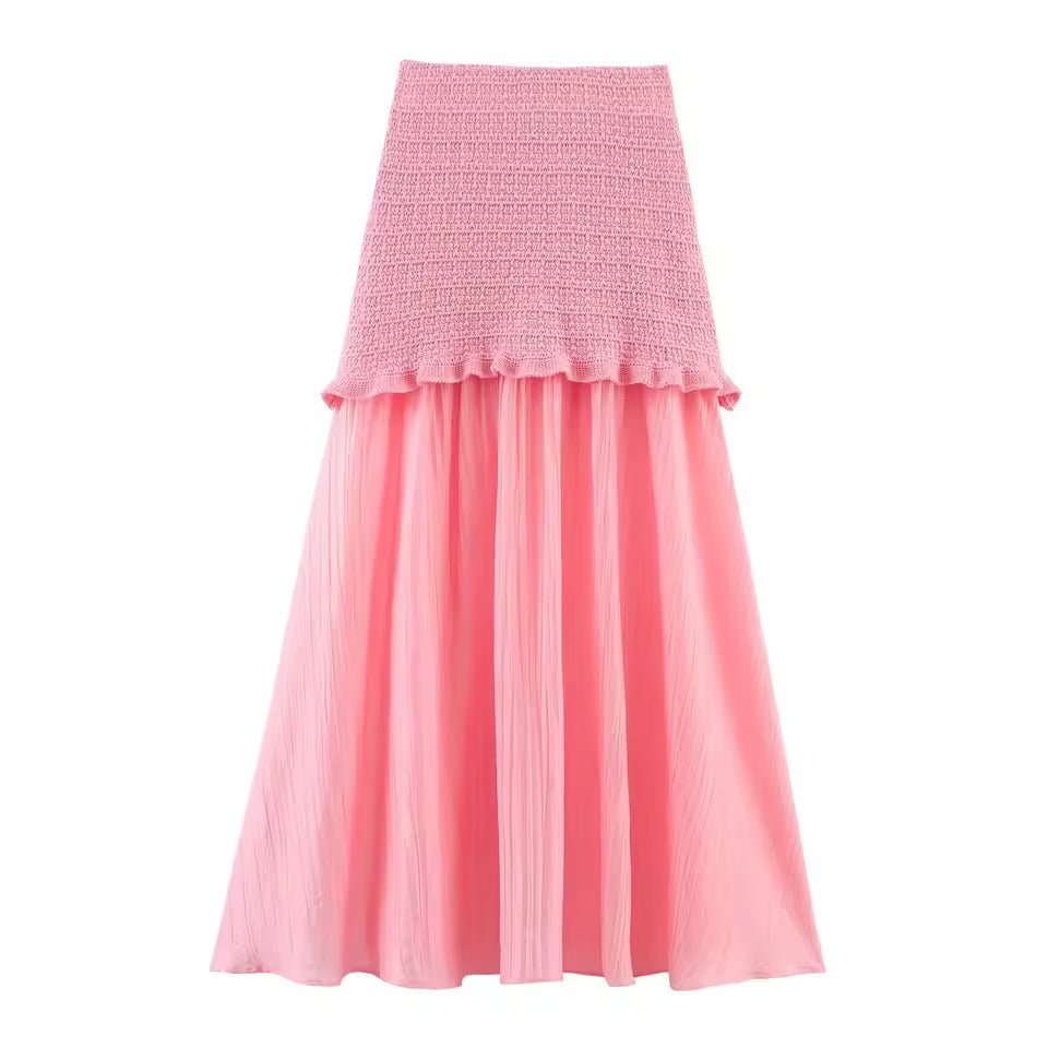 SOERA Beatrice Knitted Tank & Pleated Skirt Set - Matching Sets -  Beige Set M