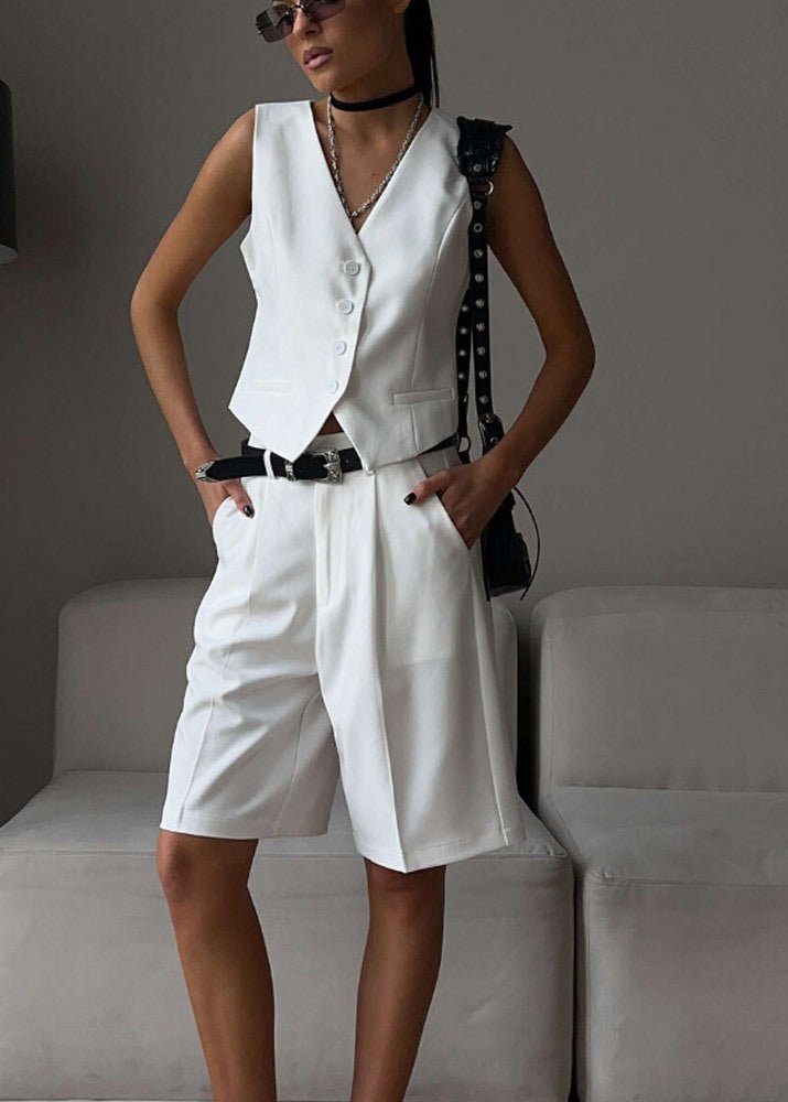 Bianca taillierte Weste & Bermuda-Shorts-Set