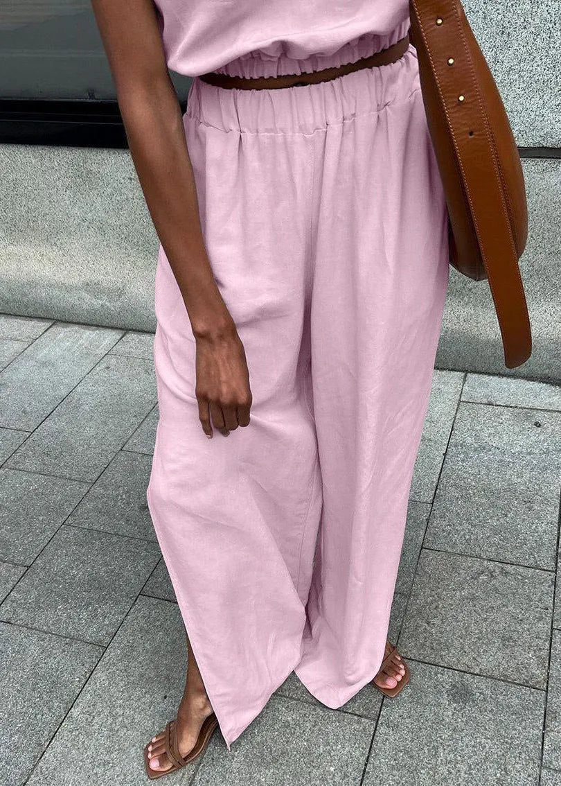 SOERA Celeste Wide-Leg Palazzo Set - Matching Sets -  Beige S