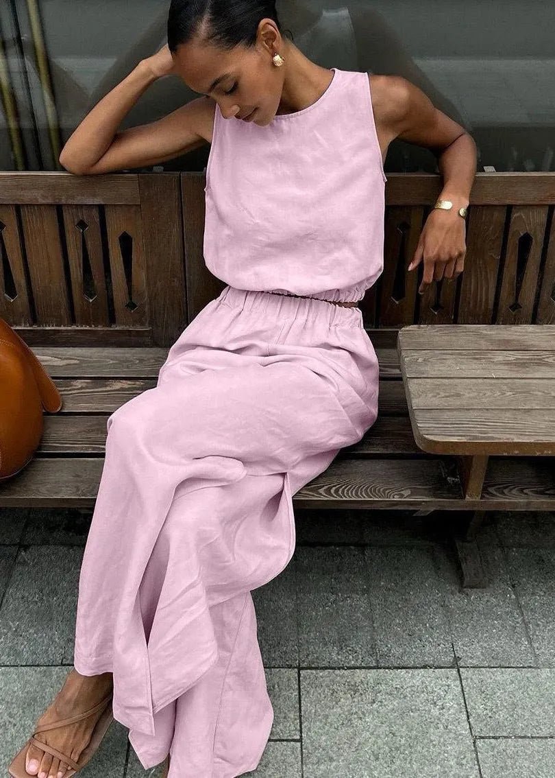 SOERA Celeste Wide - Leg Palazzo Set - Matching Sets -  Pink M