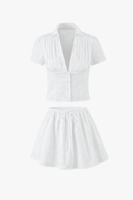 Delia mini sukňový set s hlbokým výstrihom v štýle kawaii