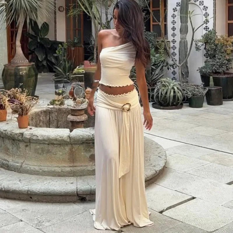 SOERA Gaia Belted Maxi Skirt Set - Matching Sets - 1005009280343520-;gj1770793336517143769 Set L