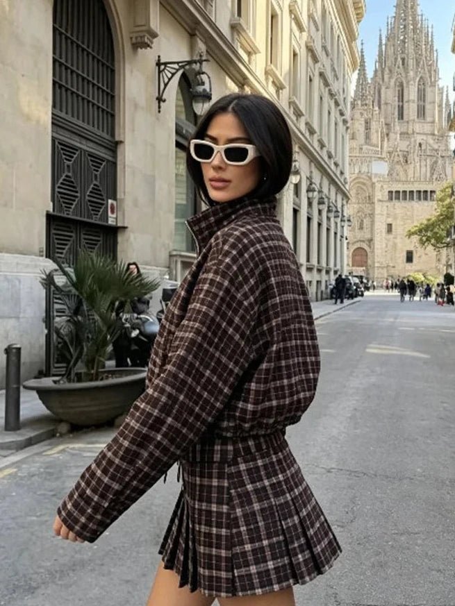 SOERA Lily Checked Jacket & Mini Skirt Set - Matching Sets - SOERA-894275-ONL-XS-95523 Jacket Only XS