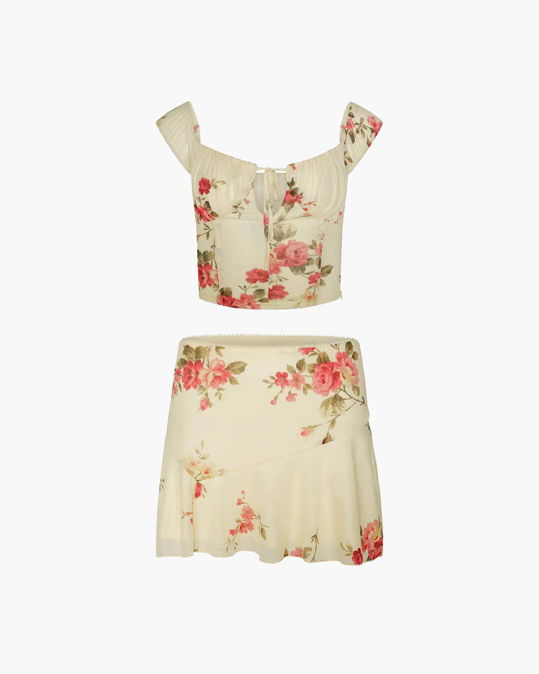 SOERA Malia Two - Piece Floral Summer Set - Matching Sets -  XS