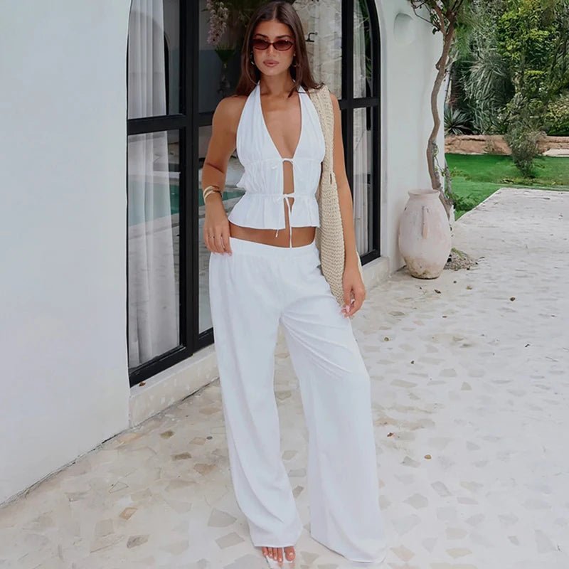 SOERA Renata Halter Cotton Two-Piece Set - Matching Sets -  White S